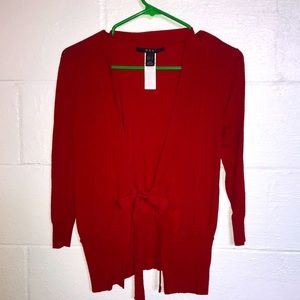 Red 3/4 length sleeve lightweight Cardigan